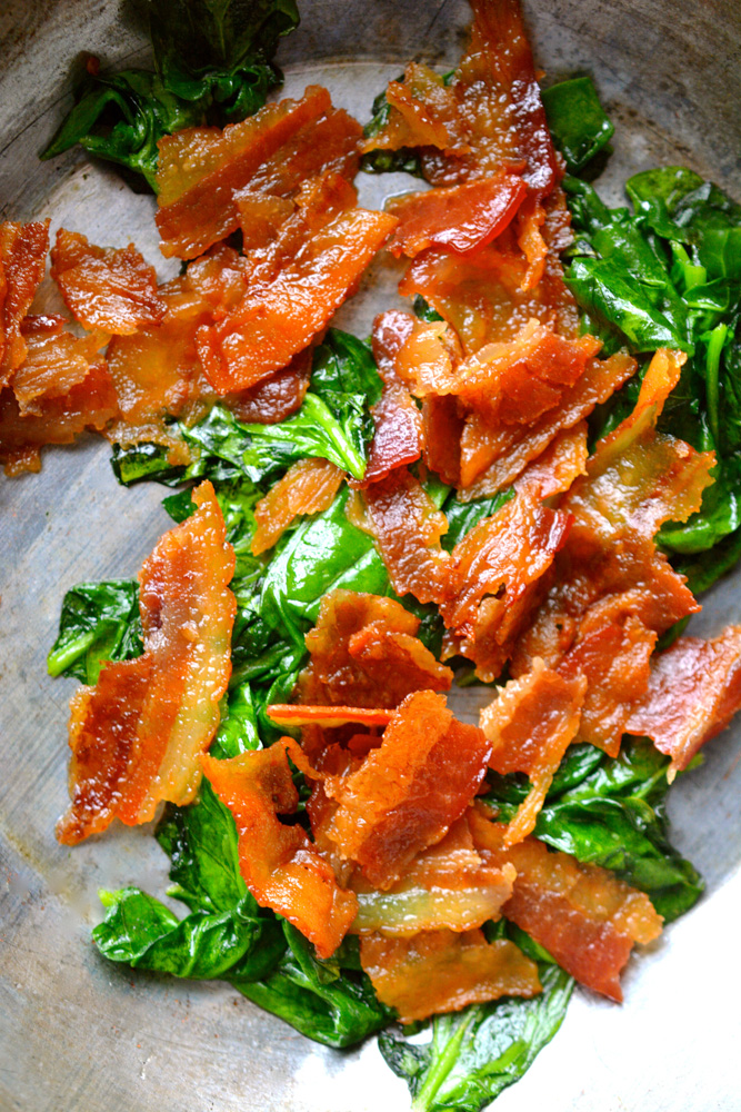 Sauteed Spinach & Bacon Slow Baked Frittata