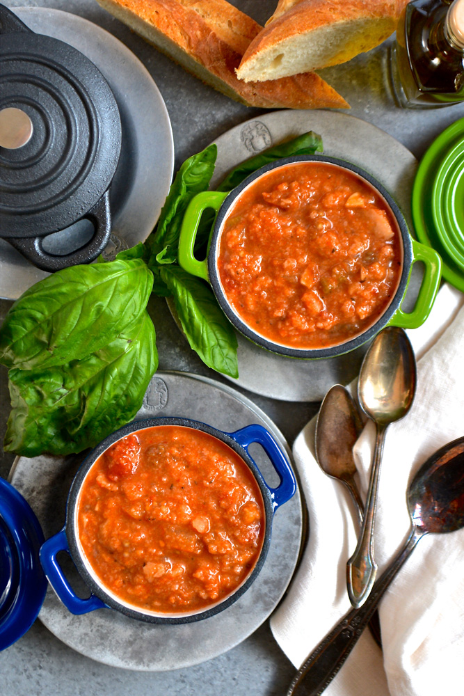 Eggplant Parmesan Soup with Homemade Garlic Croutons ciaochowbambina.com