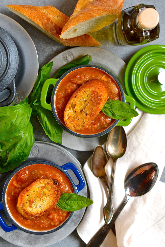 Eggplant Parmesan Soup with Homemade Garlic Croutons ciaochowbambina.com