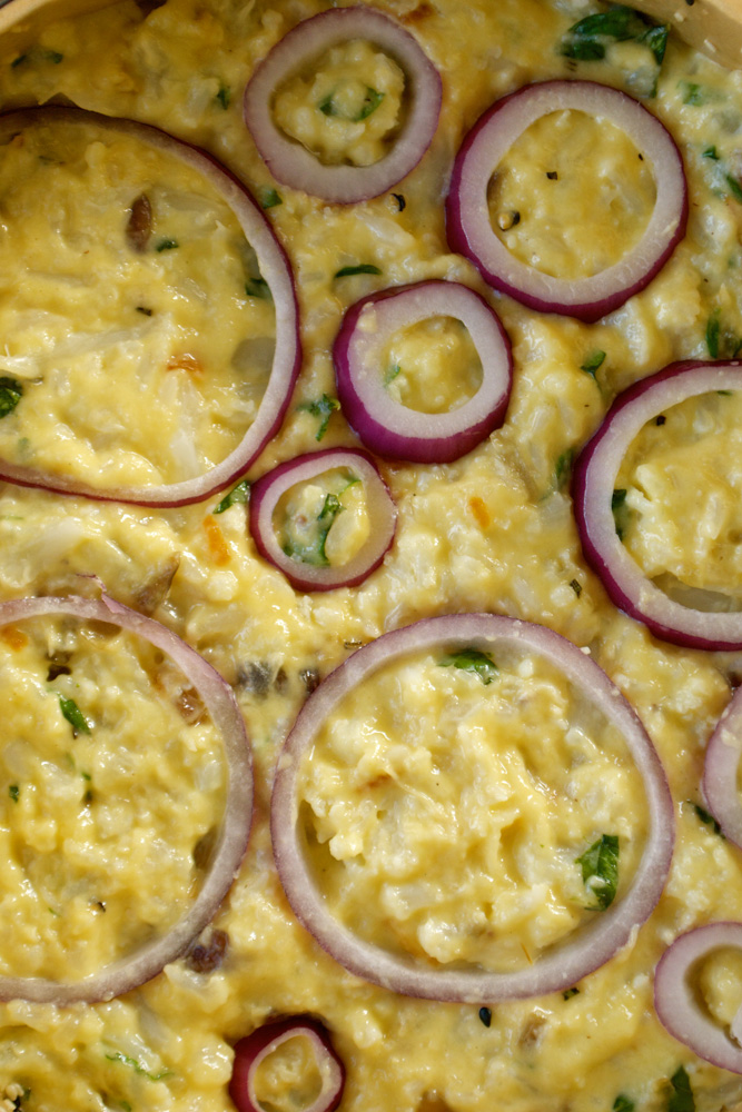 Cauliflower Cake with Pecorino Romano & Sweet Basil ciaochowbambina.com