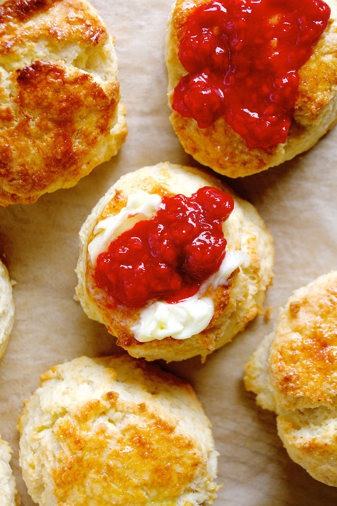 Sweet Cream Scones with Homemade Raspberry Sauce ciaochowbambina.com