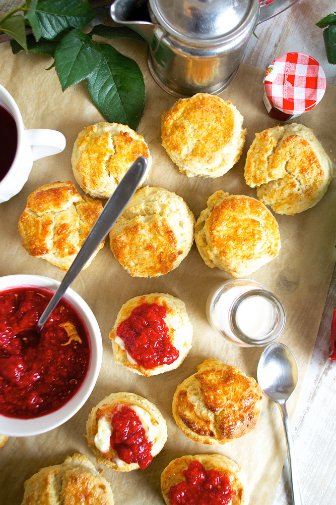 Sweet Cream Scones with Homemade Raspberry Sauce ciaochowbambina.com