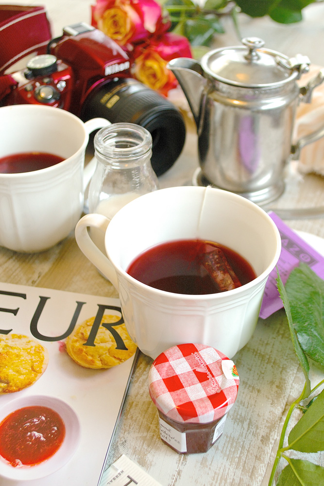 Sweet Cream Scones with Homemade Raspberry Sauce ciaochowbambina.com
