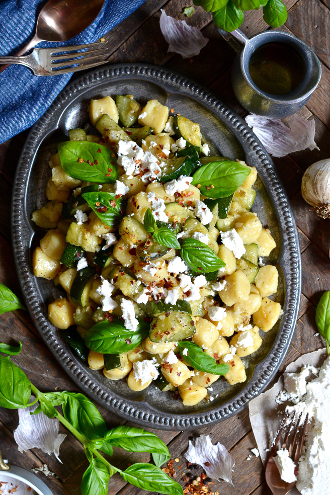 Gnocchi with Zucchini, Fresh Herbs and Ricotta Salata ciaochowbambina.com