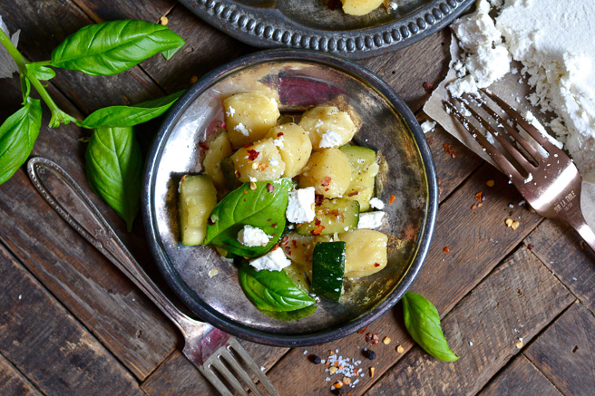 Gnocchi with Zucchini, Fresh Herbs and Ricotta Salata ciaochowbambina.com