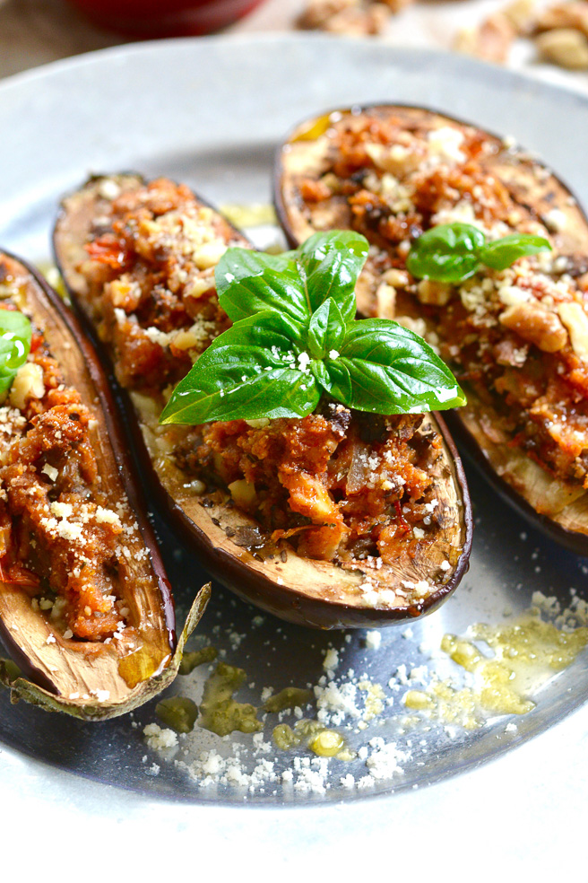 Italian Eggplant with Walnut Stuffing ciaochowbambina.com