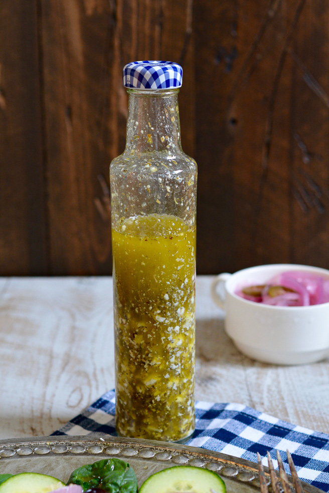 Quinoa and Spinach Salad with Spicy Pickled Onions and Ricotta Salata Vinaigrette ciaochowbambina.com