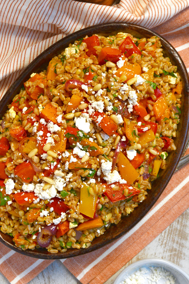 farro-salad-with-roasted-pumpkin-and-toasted-pine-nuts ciaochowbambina.com