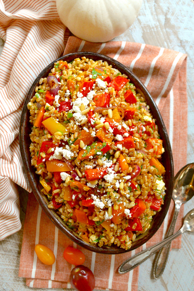 farro-salad-with-roasted-pumpkin-and-toasted-pine-nuts ciaochowbambina.com