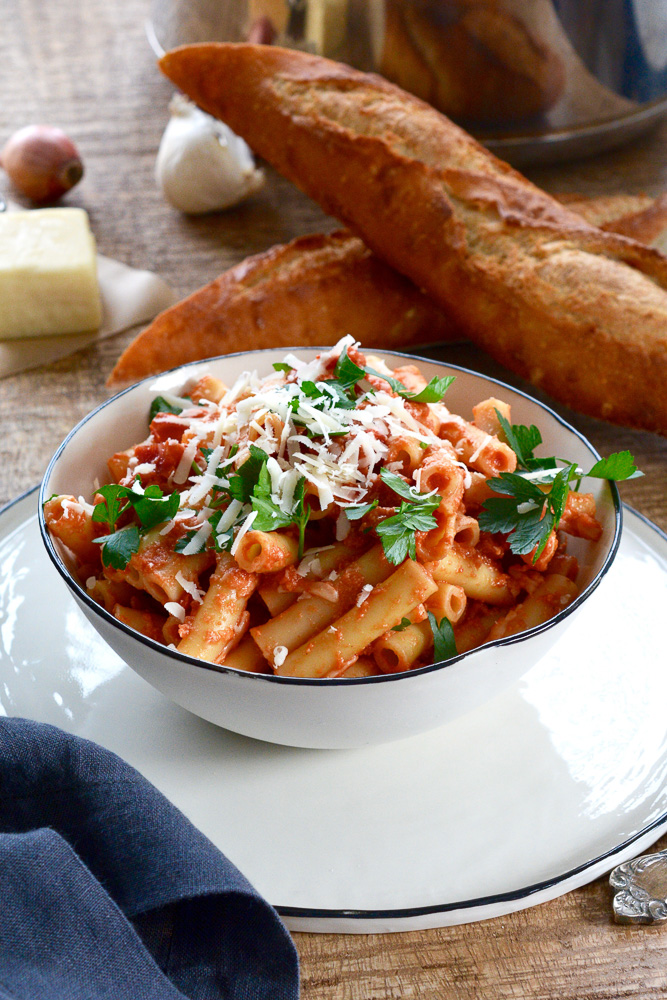 30 Minute Ziti with Sopressata & Fontina ciaochowbambina.com