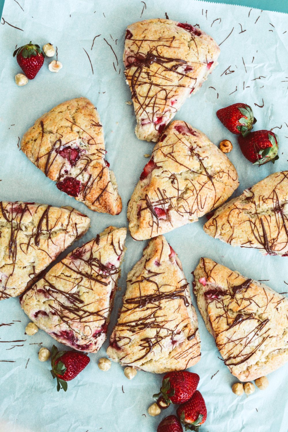 Strawberry Hazelnut Sweet Cream Scones ciaochowbambina.com