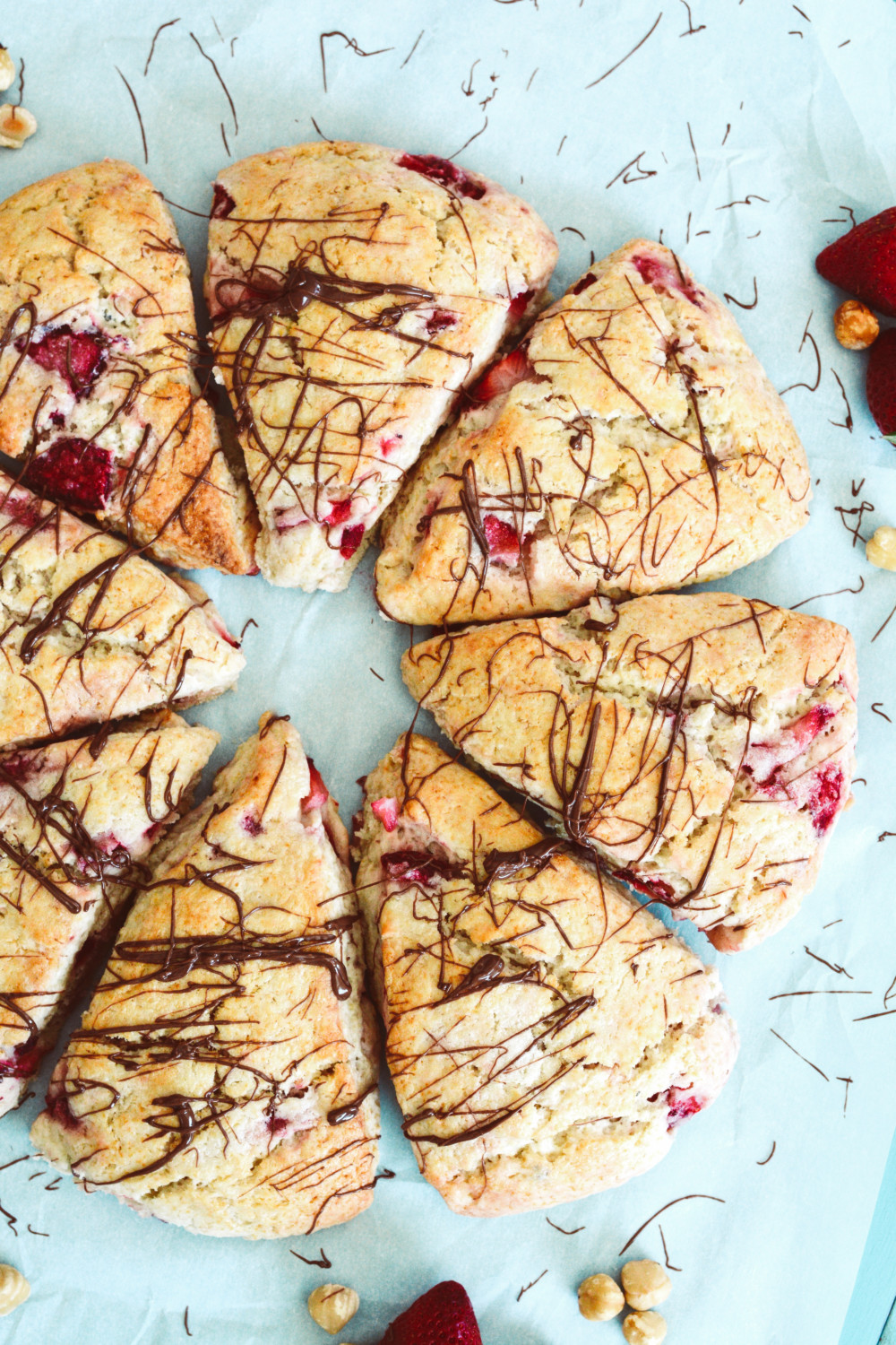 Strawberry Hazelnut Sweet Cream Scones ciaochowbambina.com