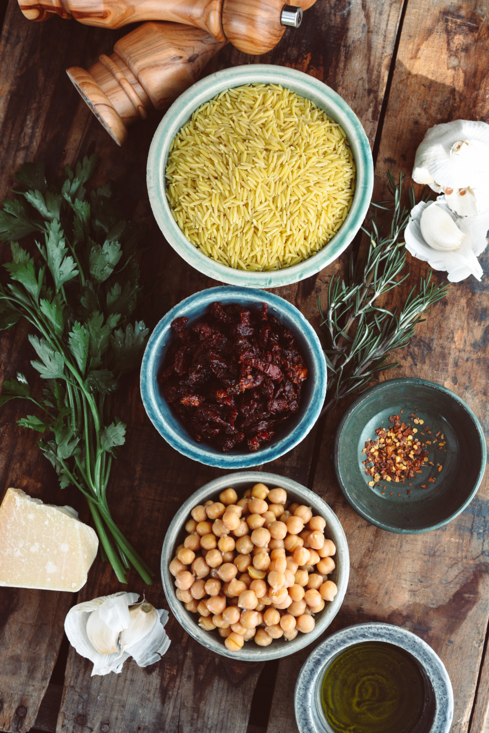 Orzo with Sun-Dried Tomatoes, Chickpeas and Herbs ciaochowbambina.com