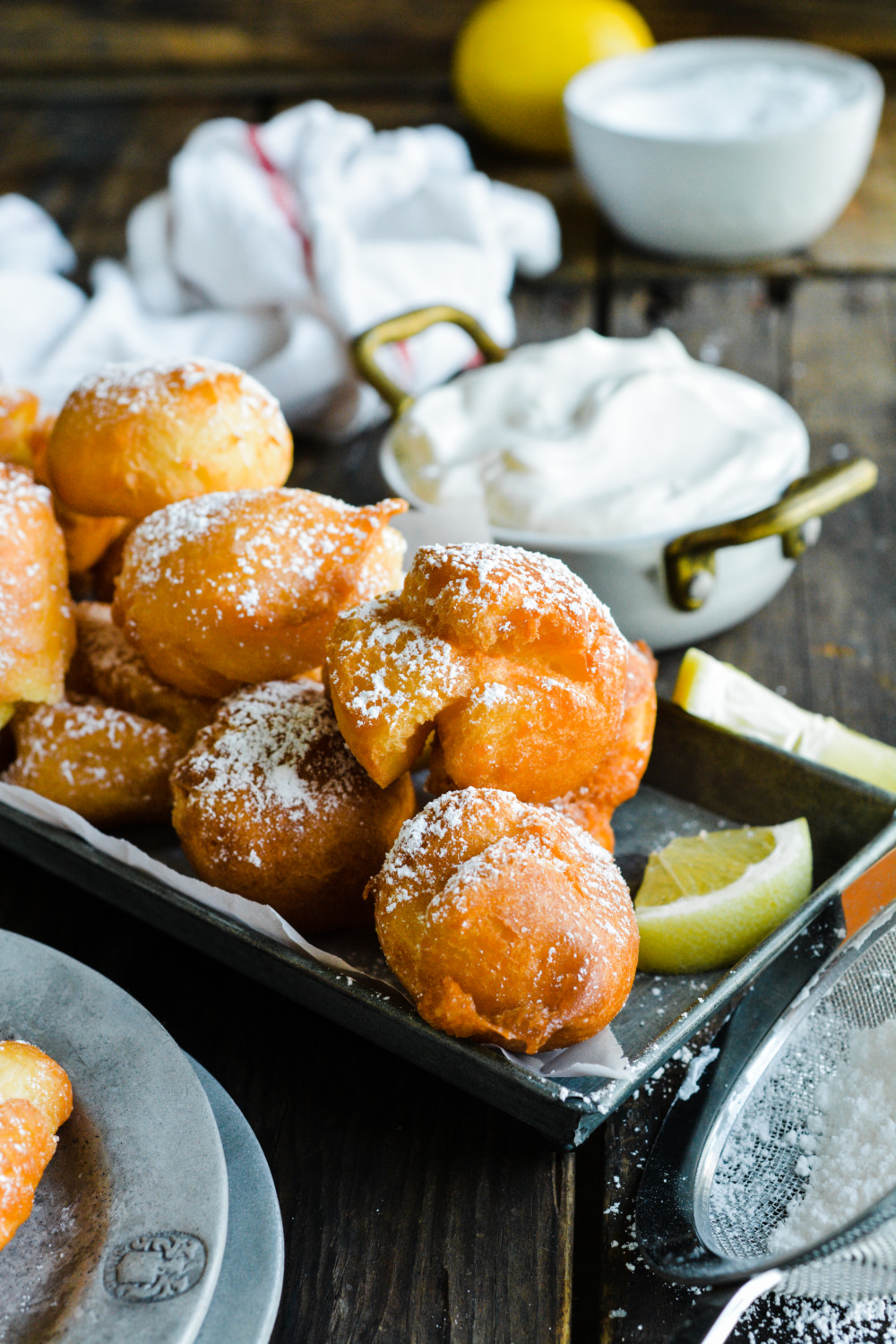 Lemon Zeppole with Homemade Whipped Cream ciaochowbambina.com