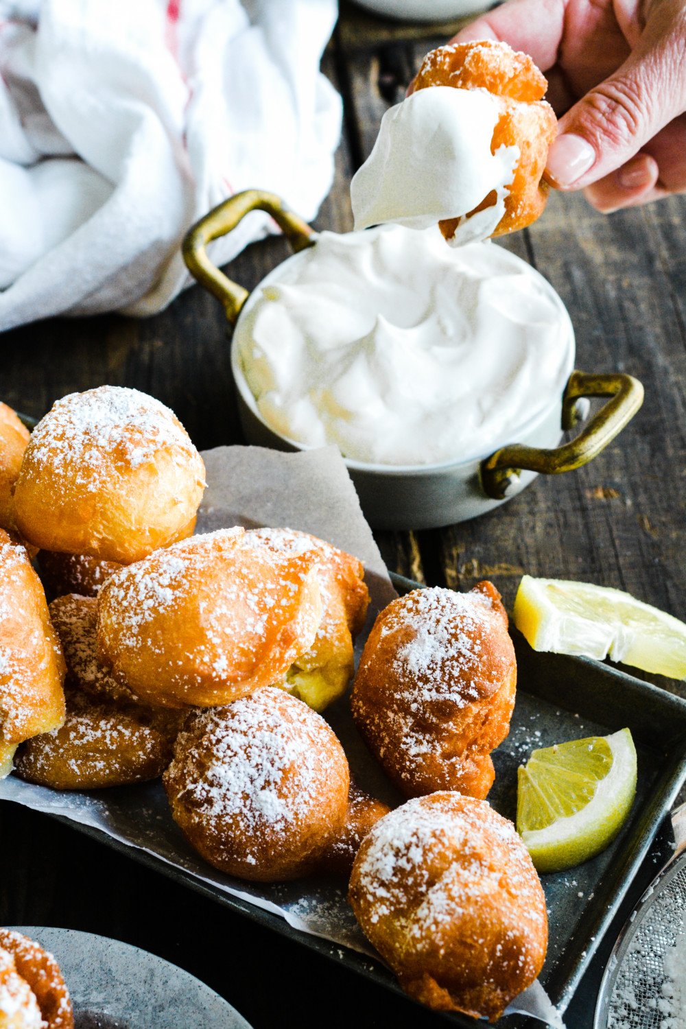 Lemon Zeppole with Homemade Whipped Cream ciaochowbambina.com
