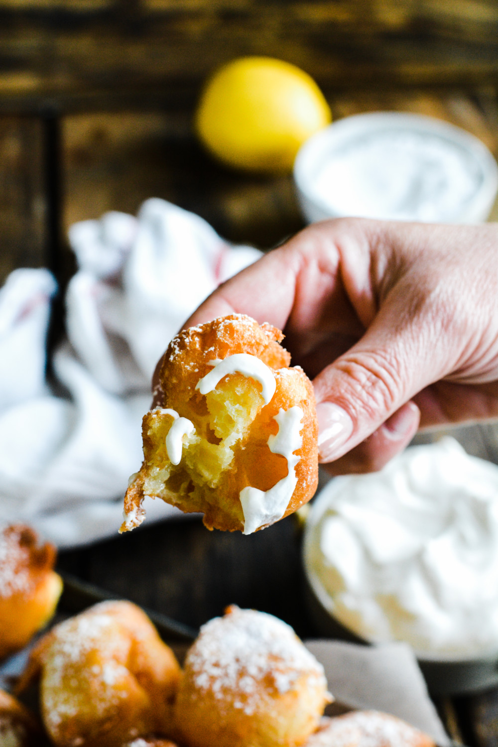 Lemon Zeppole with Homemade Whipped Cream ciaochowbambina.com
