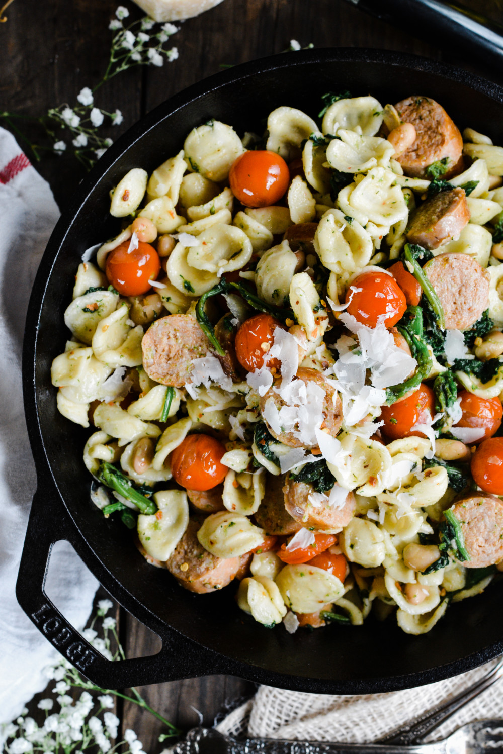 Orecchiette with Chicken Sausage, White Beans & Rapini ciaochowbambina.com