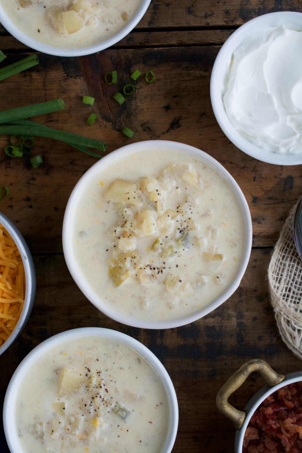 Slow Cooker Loaded Baked Potato Soup ciaochowbambina.com