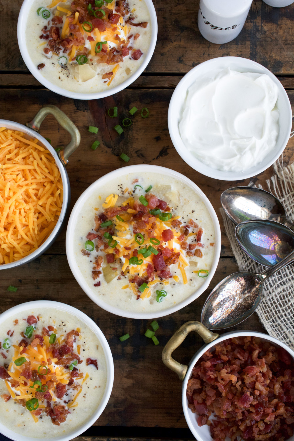 Slow Cooker Loaded Baked Potato Soup ciaochowbambina.com