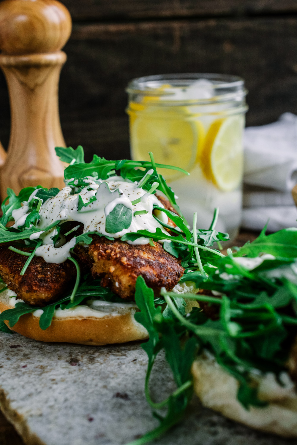 This Chicken Cutlet with Lemon Mayonnaise and Arugula Sandwich is the ultimate in flavor and crunch! ciaochowbambina.com #chickencutlet #chickensandwich #cutletsandwich #italianfood #ciaochowbambina