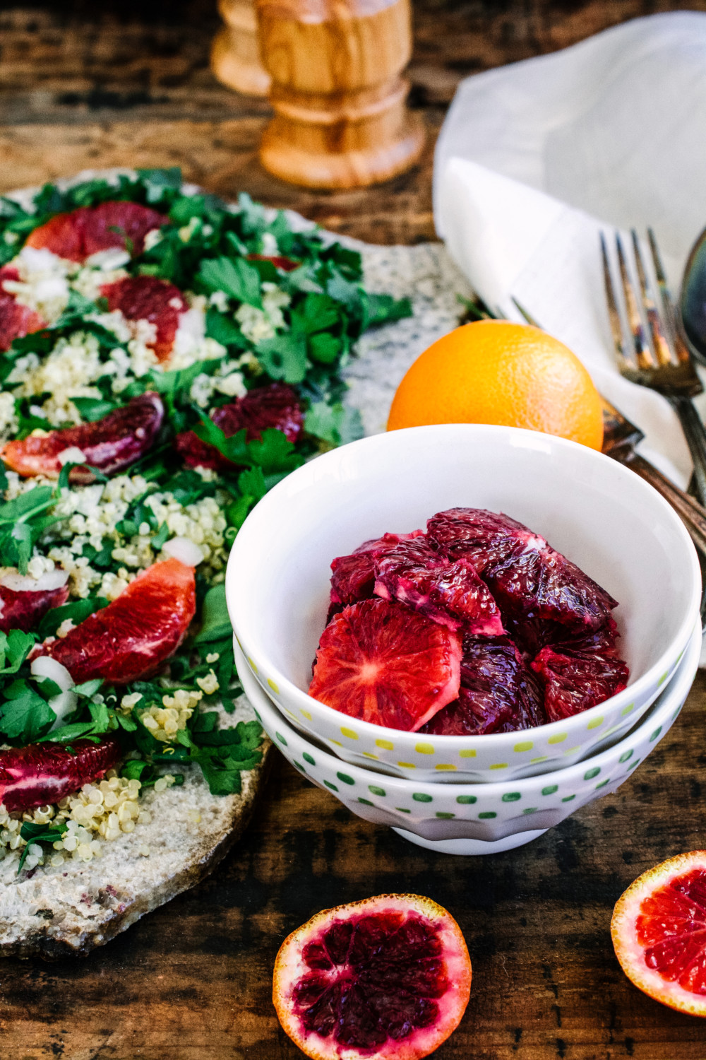 Quinoa Tabbouleh with Blood Orange & Citrus Vinaigrette ciaochowbambina.com