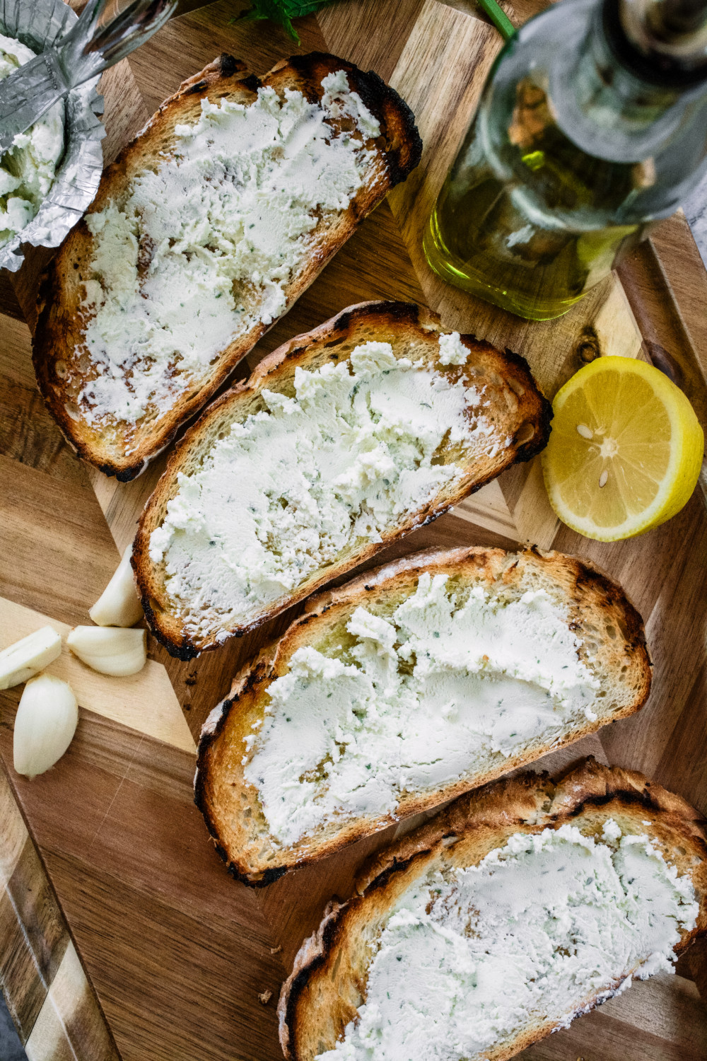 Minty Pea and Boursin Bruschetta 