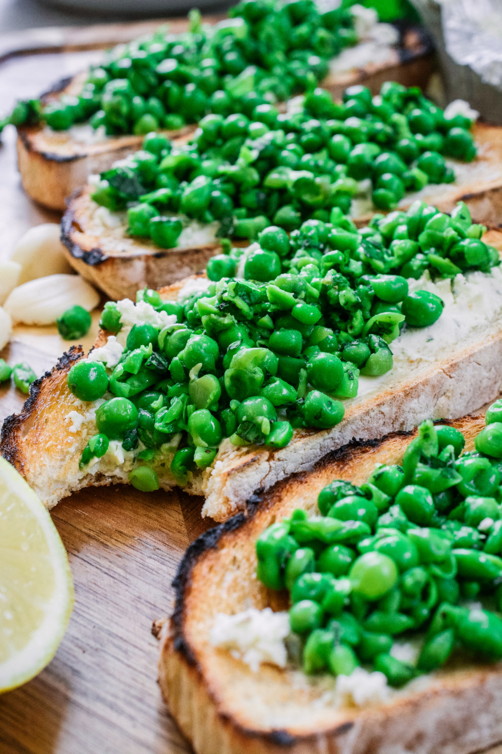 Minty Pea and Boursin Bruschetta 
