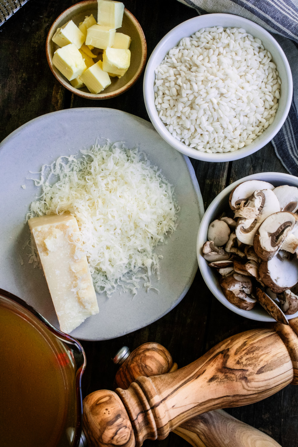 Easy Parmesan 'Risotto' with Caramelized Mushrooms
